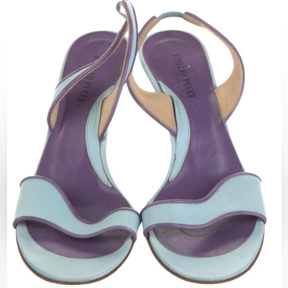 Emilio Pucci Leather Slingback Sandal Heels - Picture 3 of 4